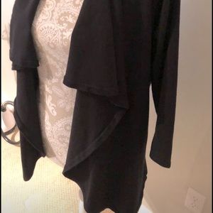 Black waterfall open duster cardigan medium